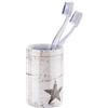 Avilia Bicchiere Porta Spazzolini - Contenitore Portaspazzolini Tondo, in Ceramica, 7x11x7cm, Tortora