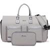 Modoker - Borsone convertibile per indumenti con tracolla, per uomo e donna, 2 in 1, da appendere, Grigio chiaro, Modoker Borsa per indumenti e custodia per cravatte per i viaggi