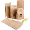 Logbuch-Verlag Sacchetti carta kraft con finestra, 10 pezzi: buste grandi con clip, bustine per tè, spezie, dolci, regali, biscotti, alimenti, confezioni creative fai da te, 10 x 6,5 x 27,5 cm