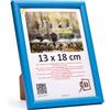 3-B Cornice Maui, Azzurro, 13 x 18 cm, Cornice in legno, Portafoto, Cornice ritratto con vetro acrilico