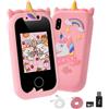 Ainiv Smartphone per Bambini con Scheda SD 8 GB, Regalo 3-12 Anni, Giocattoli Elettronici Educativi per Compleanno Natale (Rosa)