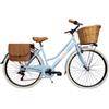 Cicli Tessari - bicicletta da donna bici da città city bike da passeggio 28'' vintage retro' cesto in vimini borse laterali (verde pastello)