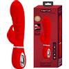 Pretty Love Prescott Red Super Soft Silicone Dual Vibrator Red