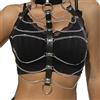 Subblime Fetish Chest Harness Leather Chains Black
