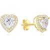 GAVU Orecchini Donna Argento 925 Placcati Oro 14K, Orecchini Punto Luce Donna a Forma di Cuore con Zirconia Cubica