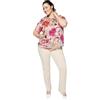 FIORELLA RUBINO: Blusa Floreale in creponne Curvy Size Beige Stagione Primavera Estate 2024.