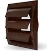 Vent Systems - Copertura per presa d'aria da 10 cm, colore marrone, per prese d'aria e scarico del bagno, con apertura a ribalta e apertura per asciugacapelli, protegge dagli insetti. 100mm