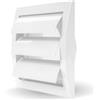 Vent Systems - Copertura per presa d'aria da 10 cm, colore: bianco, per scarico e scarico del bagno, con apertura a ribalta per esterni, con alette di ventilazione per tenere lontani gli insetti.