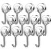 swihorab Magnethaken Extra Stark, Ganci magnetici extra resistenti, 12 pezzi Ganci magnetici al neodimio da 20 mm, Ganci magnetici girevoli, Ganci in metallo antiruggine per frigoriferi da cucina Magnete Haken