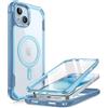 i-Blason Cover [Ares Mag] per iPhone 15 Plus con Protezione Schermo, [Compatibile con MagSafe] Custodia Protettiva Rigida Antiurto per Tutto il Corpo, Trasparente e Sottile (Blu)