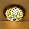 MOLOURK Tiffany LED soggiorno Plafoniera retrò Lampada da soffitto vintage Camera da letto Lampada da cucina Corridoio Bagno Studio Balcone ufficio Luce a soffitto Paralume in vetro colorato E27 MAX40W (40CM)