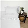Corredocasa Set Completo Letto Lenzuola in Cotone Alberghiero Tinta Unita Bianco Disponibile in 3 Misure (Puro Cotone Singolo)