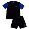 Inter, Pigiama Corto Ragazzo Cotone, T-Shirt Maniche Corte e Pantaloncino, Pigiama Uomo Cotone Leggero Estivo, 100% Jersey di Cotone, Blue e Nero