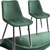 TecTake® Set 2 Sedie Sala da Pranzo Effetto Velluto, Sedie Soggiorno con Morbida Imbottitura, Seduta Ergonomica, Poltrone Velluto Versatili, Sedie Design Moderno - Verde Scuro