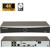 Hikvision NVR Registratore IP 4 Canali PoE 12Mp acusense + Hard disk 1Tb - DS-7604NXI-K1/4P F
