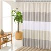MORNITE Tenda da doccia beige per bagno, tenda da doccia in tessuto impermeabile con 12 ganci in plastica, 182,9 x 183 cm