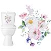GORGECRAFT 2 foglio di Fiori Adesivi per WC Decalcomania Floreale Autoadesivo Impermeabile Copri WC Adesivo Decorativo Adesivo Rimovibile per Coperchio Del WC Adesivo Da Parete per Bagno Decorazione