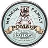 Mr Bear Family Matte Hair Pomade for Men - Medium Hold Water Based Mens Hair Styling Pomade Contains Volumising Kaolin Clay + Bentonite Clay - Non Greasy Texturising Matt Pomade for Effective Frizz Control 100ml