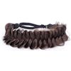 BOBIYA Fascia elastica ampia con capelli sintetici, 2 fili, disordinati, intrecciati, classica, spessa, elastica (Bruna marrone)