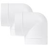 Vent Systems 10 cm - Confezione da 2 - Gomito 90 gradi - Tubo flessibile tondo di ventilazione tubo flessibile in plastica ABS 100 mm