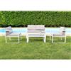 VivaGarden Salotto da Giardino con Divano 2 Posti Tavolino e 2 Poltrone con Cuscini Imperia in Alluminio 120x66x63cm coloreBianco - AT804182-BIAN