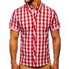 BOLF Uomo Camicia a Manica Corte Camicetta a Scacchi Elegante Quotidiana Tempo Libero Festa Classica Basic Slim Fit Casual Style 6522 Bluette L [2B2]