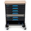 GEDORE Carrello Portautensili Vuoto WorkMo B3, Carrello da Officina Vuoto con 6 Cassetti e Piano in Legno, Plastica e Alluminio, Carrello Portautensili 1110 WMW-3