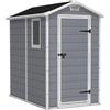 Keter Casetta da Giardino Manor 4x6, Grigia, 130 X 192 X 198 h