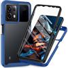 XINNI Cover per Xiaomi Redmi Note 13 PRO 5G, Protezione Schermo Integrata 360 Gradi Antiurto Custodia, Rugged Doppia Faccia Bumper Trasparente Full Guscio Fronte Retro Case, Blu Scuro