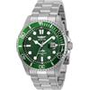 Invicta Pro Diver - Orologio da Uomo in Acciaio Inossidabile con Movimento al Quarzo, Argento/Verde - 43 mm