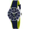 Marea B35361/5 - Orologio da bambino, analogico, 5 atm, con placca per incisione, blu/verde, cinturino in gomma, blu, Classico