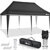 tillvex Gazebo 3x6m da Giardino | Gazebo pieghevole regolabile in altezza | Tenda Pop up impermeabile da protezione UV 50+ | Tenda Padiglione + Sacca di Trasporto (Antracite - senza pannelli laterali)