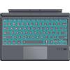 MoKo Tastiera Bluetooth Wireless Compatibile con Microsoft Surface Pro 7 Plus/Pro 7/Pro 6/Pro 5/Pro 4/Pro 3, Tastiera Ricaricabile a Forbici con Trackpad e Retroilluminazione di 7 Colori, Grigio Scuro