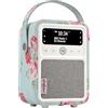 VQ Monty Radio DAB+/DAB con Cassa Bluetooth, FM e Radio Sveglia Funzione - Alimentata da Rete e Batteria Radio Portatile Vintage con Antenna, Presa Cuffie e Porta USB - Cath Kidston Rosa Antica