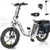 COLORWAY 20''*3.0'' Bicicletta elettrica, EBike pieghevole con batteria rimovibile da 36V 15Ah, 7 velocità, con motore da 250W, con display LCD, autonomia fino a 45-100 KM, con borsa da bici.