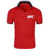 LSTQPK Polo da Uomo A Maniche Corte per Stampa UFC Magliette da Rugby Maglietta Polo con Risvolto Magliette da Golf Magliette Sportive da Lavoro Magliette da Tennis T-Shirt - Regalo-Red||XXL