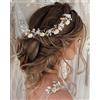 Edary Cerchietto per capelli da sposa in argento con conchiglia, accessorio per capelli da sposa, accessorio per capelli da sposa, per donne e ragazze