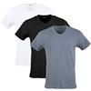 Gildan Cotton Stretch V-Neck T-Shirt Biancheria Intima, Black Soot (Scollo a V, Confezione da 3), L (Pacco da 3) Uomo