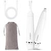 HEBECA Taglia Peli Naso e Orecchie - 2 IN1 Rasoio Elettrico Donna Uomo - Epilatore Viso per Sopracciglia, orecchio, naso Portatile (Bianco）