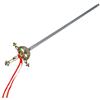 Boland 14000 - moschettiere Degen, 1 pezzo, lunghezza 58 cm, manico dorato con nastro rosso, coltello grigio, spada, arma, accessorio, cavaliere, tavola rotonda costume, travestimento, motto, festa,