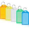 Romon Portachiavi, 20 Pezzi Targhette Portachiavi Etichetta Plastica Scrivibile per Porta Chiavi a 5 colori, Tag Chiave Portachiavis ID, Utilizzato per bagagli, per nomi di animali domestici Valigie