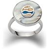 DUR Strandlust R5759.G - Anello da donna in argento sterling 925, con spiaggia di sabbia e sabbia di pietra, misura regolabile, Argento sterling, Nessuna pietra preziosa