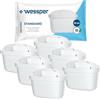 Wessper Cartucce filtranti per brocca, ricambio per cartucce filtranti Brita Maxtra +, filtro a carboni attivi, filtro acqua Brita compatibile per brocca, Dafi e Aquaphor - 6 pezzi