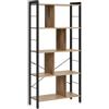 VASAGLE Libreria, libreria, scaffale da scrivania a 5 piani, autoportante, libreria aperta, grande struttura in metallo, stile industriale, marrone cammello e nero inchiostro nero LBC012B50