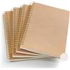 VEESUN Quaderno Appunti a Spirale 4 Pack: Quaderni a Quadretti 5mm A5 Taccuini per Scuola Ufficio e Viaggio Blocco Note Copertina Kraft Regalo di Cartoleria per Ritorno a scuola Studenti e Adulti