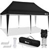 tillvex Gazebo 3x6m da Giardino | Gazebo pieghevole regolabile in altezza | Tenda Pop up impermeabile da protezione UV 50+ | Tenda Padiglione + Sacca di Trasporto (Nero - senza pannelli laterali)