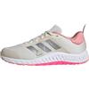 adidas Everyset Trainer Shoes, Scarpe da Ginnastica e da Allenamento Donna, Chalk White/Iron Metallic/Lucid Pink, 44 2/3 EU