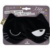moses Ed the Cat - Mascherina per dormire Sleepy Ed, morbida maschera in jersey, con banda larga ed elastica