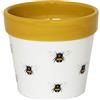 Ivyline Vaso per Piante, Ceramica, Bianco/Senape, 9 cm