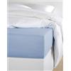 De Witte Lietaer Olivia - Lenzuolo con Angoli, in Raso di Cotone pregiato, 160 x 200 x 30 cm, Colore: Blu Serenity